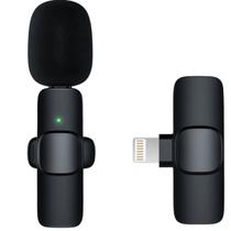 Microfone Lapela Sem Fio com Receptor Lightning Microfone Lapela Sem Fio com Receptor Lightning