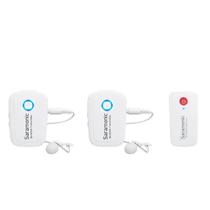 Microfone lapela sem fio duplo p/ celular e câmeras branco