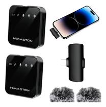 Microfone Lapela Sem Fio Duplo Profissional Android Tipo C Premium