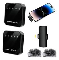 Microfone Lapela Sem Fio Duplo Profissional iPhone Lightning Premium