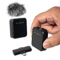 Microfone Lapela Sem Fio Duplo Tipo C Anti Ruído De Ia