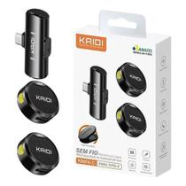 Microfone lapela sem fio duplo tipo c kaidi android magnetic