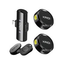 Microfone Lapela Sem fio Duplo Wireless Lightning Para Smartphones iPhone