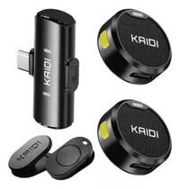 Microfone Lapela Sem fio Duplo Wireless Tipo C Para Smartphones KAIDI