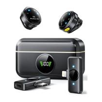 Microfone Lapela Sem Fio Eletromex El-1851 com conector Tipo C e adaptador lightning