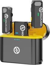 Microfone Lapela Sem Fio Hollyland Lark M1 Anti Ruído Com Dois Adaptadores Preto