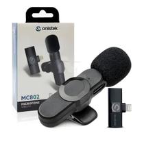 Microfone Lapela Sem Fio Lightning Plug And Play Onistek MC802