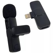Microfone lapela sem fio lightning preto md9