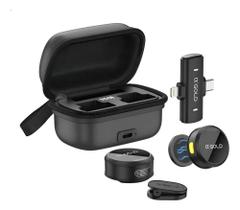 Microfone Lapela Sem Fio Magnético 2 em 1 Type-C e Lightning Compatível iOS e Android - rhos Microfone Lapela Sem Fio Magnético 2 em 1 Type-C e Lightning Compatível iOS e Android - rhos