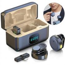 Microfone Lapela Sem Fio Magnético Plug Play Para iPhone Android Redução Ruído