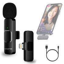 Microfone Lapela Sem Fio Para Celular Lightning Tomate Microfone Lapela Sem Fio Para Celular Lightning Tomate