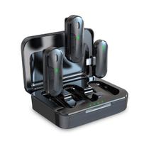 Microfone Lapela Sem Fio Profissional Duplo Compatível iPhone 11 ao 14