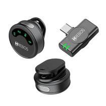 Microfone Lapela Sem Fio Profissional Duplo HREBOS AirMic IF-1000C Tipo-C 2 Microfones, Plug and Play, Áudio HD Microfone Lapela Sem Fio Profissional Duplo HREBOS AirMic IF-1000C Tipo-C 2 Microfones, Plug and Play, Áudio HD