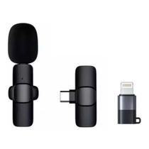 Microfone Lapela Sem Fio Profissional Smart Android e IOS - K8