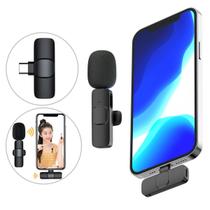 Microfone Lapela Sem Fio Profissional Tipo C USB Type-C Live Microfone Lapela Sem Fio Profissional Tipo C USB Type-C Live