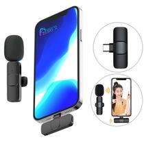 Microfone Lapela Sem Fio Profissional USB Tipo C Wireless Type C Microfone Lapela Sem Fio Profissional USB Tipo C Wireless Type C