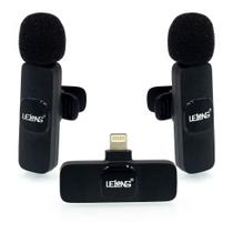 Microfone lapela sem fio recarregável p/iphone e p/android profissional