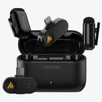 Microfone lapela sem fio tipo c e lightning wave t1 mini preto wm622 maono