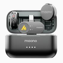 Microfone lapela sem fio tipo c wave t5 preto wm650 maono