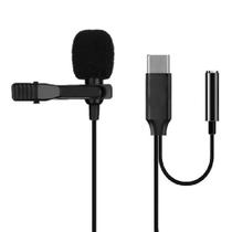 Microfone Lapela Type C Satellite A-FONE35C Lavalier Preto