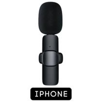 Microfone Lapela Wireless Sem Fio Para Iphone Ipad Lightning - Preto