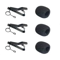 Microfone Lavalier Luwigs Metal Tie Clips com pára-brisas, pacote com 6