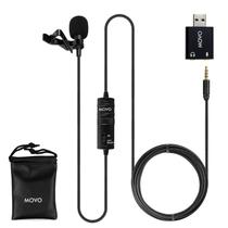 Microfone Lavalier Movo LV1-USB para computador e smartphones Microfone Lavalier Movo LV1-USB para computador e smartphones