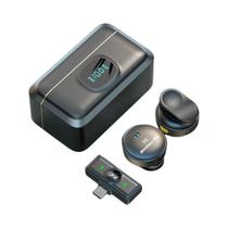 Microfone Lavalier Sem Fio 2.4GHz Com Sucção Magnética E Estojo De Carregamento Para Gravação De