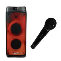 Microfone Le Son MC200 Com Fio Preto P10 + Caixa De Som Beatbox 1100 Com Suporte iOS E Android