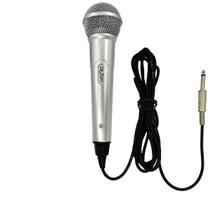 Microfone Le Son Mk2 Karaokê Dinâmico Com Fio P10 Prata