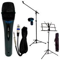 Microfone Leson LS-300 Com Cabo + Pedestal Smmax + Estante Partitura Microfone Leson LS-300 Com Cabo + Pedestal Smmax + Estante Partitura