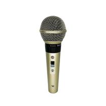 Microfone Leson Sm58 Plus Corpo Metálico Cabo Cannon Xlr Cor Champanhe