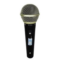 Microfone Leson Sm58 Plus Corpo Metálico Cabo Cannon Xlr Cor Preto