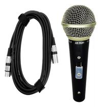 Microfone Leson Sm58 Plus Corpo Metálico Cabo Xlr