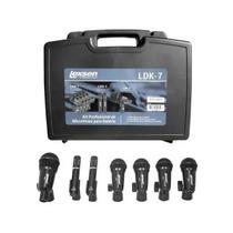 Microfone lexsen para bateria ldk-7 kit com 7 peças e maleta