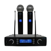 Microfone LSX02 Digital Dual System PLL Multifrequência UHF 100 Canais Karaoke Leson - 2AM00LX02