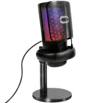 Microfone Mesa Antiruido Fone Luzes Gamer Video Para Pc Preto Rosa Branco