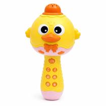 Microfone Musical Infantil Amarelo Interativo com Luz e Som Microfone Musical Infantil Amarelo Interativo com Luz e Som