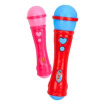 Microfone Musical Infantil Canta Toca Voz Brinquedo Plástico 20cm Rose Azul INMETRO Microfone Musical Infantil Canta Toca Voz Brinquedo Plástico 20cm Rose Azul INMETRO