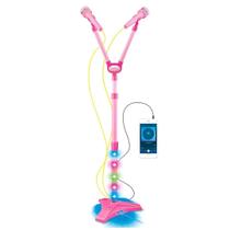Microfone Musical Infantil Duplo C/Luzes Rosa Importway BW140RS Microfone Musical Infantil Duplo C/Luzes Rosa Importway BW140RS