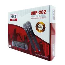 Microfone Mxt Sem Fio Duplo Uhf202 Freq. 686,1-690,3mhz