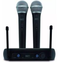 Microfone Mxt Uhf 202 sem fio Duplo