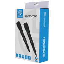 Microfone P10 com Fio 3M. Cabo Remov. PRET Blister com 02