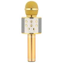 Microfone para gravação de canto com luzes LED colorido GOLD - EBAI
