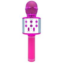 Microfone para gravação de canto com luzes LED colorido Pink