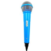 Microfone Para Karaokê Igreja Bar Show Azul Com Cabo