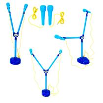 Microfone para Meninos Duplo Ajustável com Som e Luzes Azul Microfone para Meninos Duplo Ajustável com Som e Luzes Azul