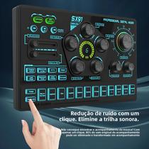 Microfone Para Podcast Com Placa De Som E Mixer De Áudio Para Transmissão Ao Vivo, Amplificador De