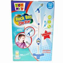 Microfone Pedestal Rock Boy Pop Star Azul Vmp - Toy Mix