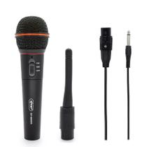 Microfone Profissional 2 Em 1 Com Fio e Sem Fio Dinâmico Kp-m0005 Knup